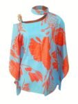 Summer Halter Batwing Sleeve Floral Print Blouse Women's Blouse