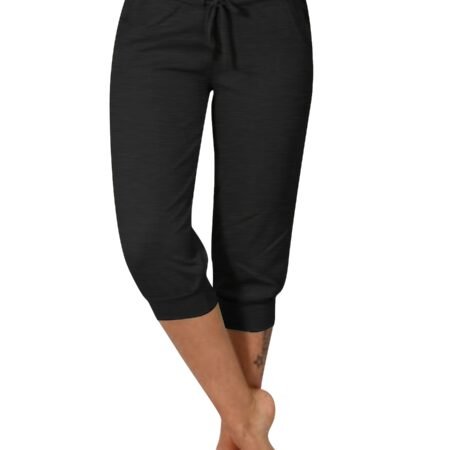 Women's Clothing Casual Every Day Pants Solid & Casual Elastic Capri Pants