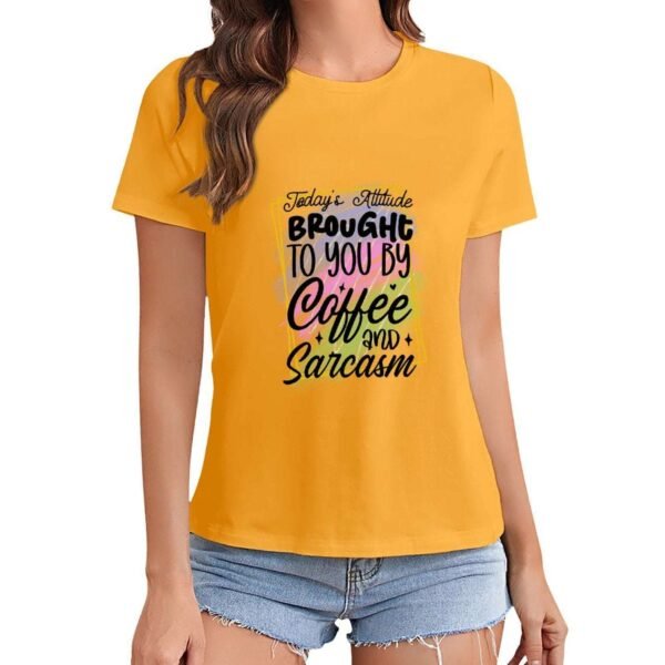 Gildan T-Shirt Women Today Attitude Brought To You By Coffee And Sarcasm