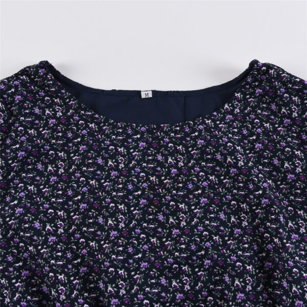 Spring and summer 2023 women's loose casual top floral round neck shirt women