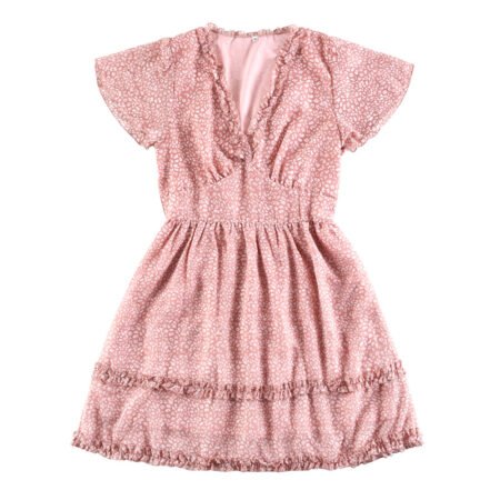 Temperament Commuter Light Dress 2023 Spring/Summer Sexy Dress Short Pink