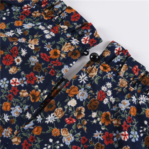 Spring and summer 2023 women's loose casual top floral round neck shirt women